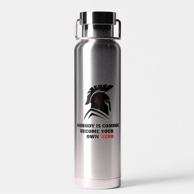 Spartan Warrior Gym Motivation  Water Bottle (Back)