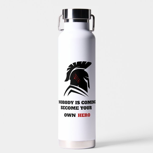 Spartan Warrior Gym Motivation  Water Bottle (Front)