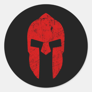 Spartan Warrior Helmet Gym Motivation Sparta Ancie Classic Round Sticker