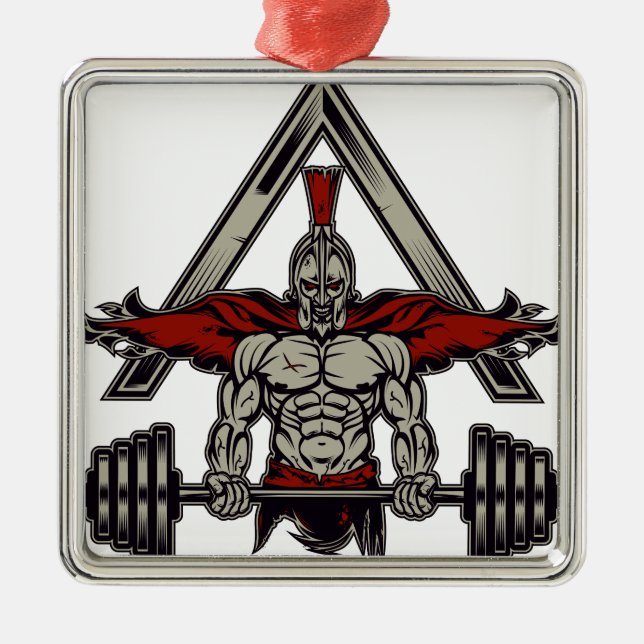 Spartan Warrior Metal Tree Decoration (Front)