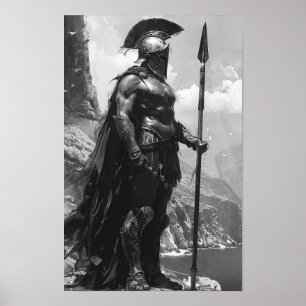 Spartan Warrior Sketch Poster