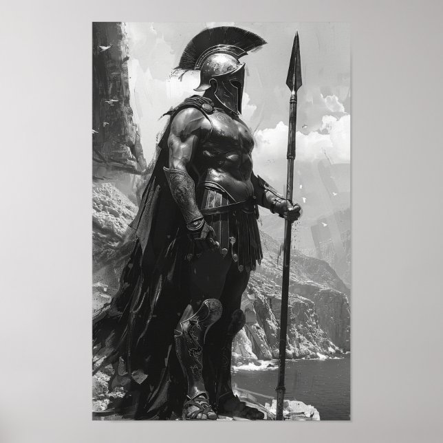 Spartan Warrior Sketch Poster (Front)