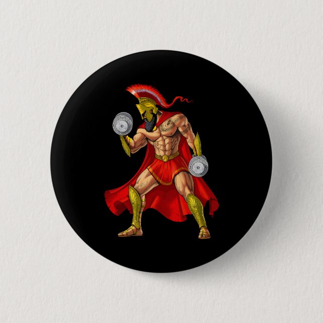Spartan Warrior Weightlifting 6 Cm Round Badge (Front)