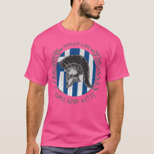 Spartan With Greek Flag Molon Lave T-Shirt