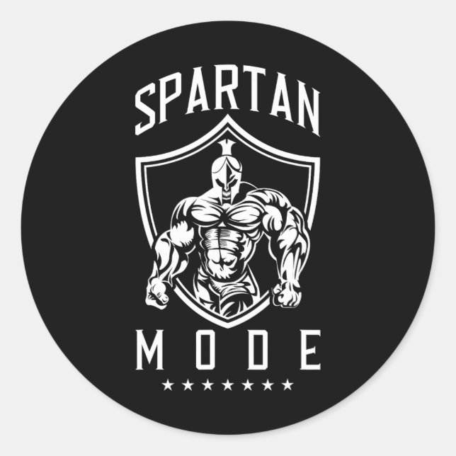 Spartan Workout Mode Fitness Gym Sparta Bodybuildi Classic Round Sticker (Front)