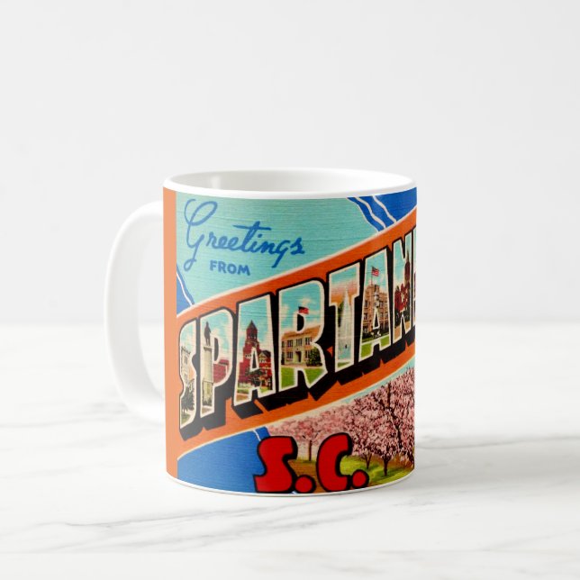 Spartanburg SC Greeting  Coffee Mug (Front Left)