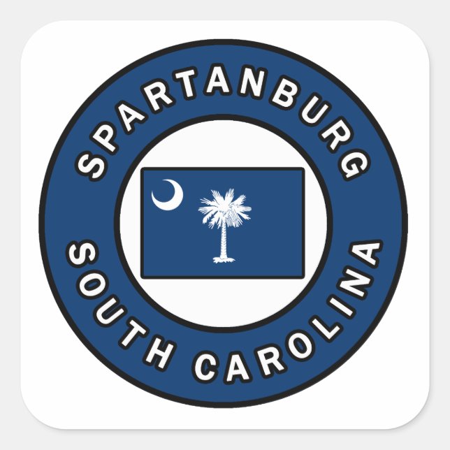 Spartanburg South Carolina Square Sticker (Front)