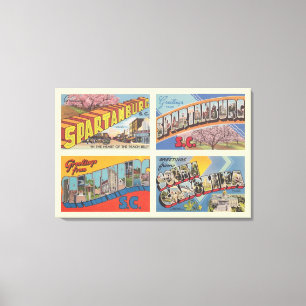 Spartanburg South Carolina Vintage Postcard Canvas Print