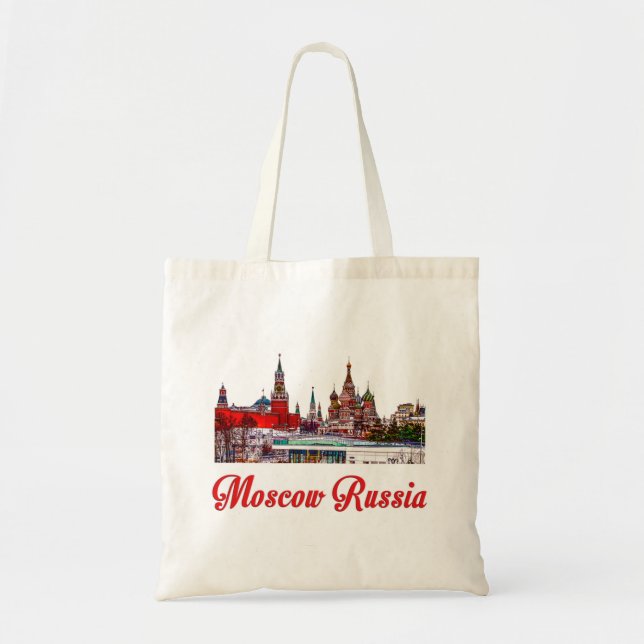 Spassky Tower and Moscow Kremlin, Russia. Tote Bag (Front)