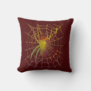 Spatter art spider cushion