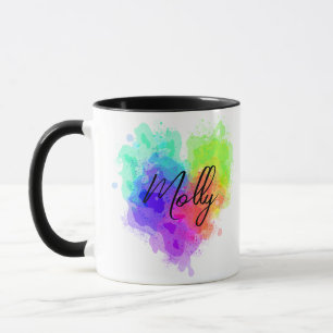 Spattered Heart Personalised Mug