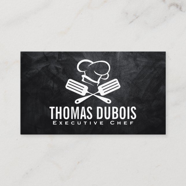 Spatula and Chef Hat Logo | Cooking Culinary Business Card (Front)