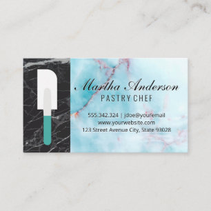 Spatula   Ocean Granite   Black Marble Business Card