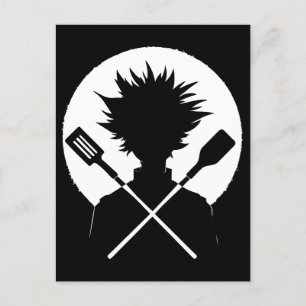 Spatulas Funny Cooking Wild Chef Announcement Postcard