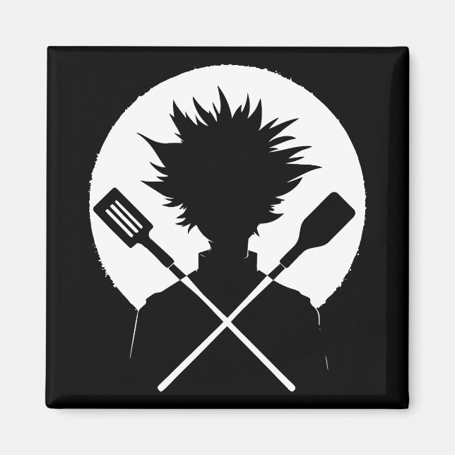 Spatulas Funny Cooking Wild Chef Magnet (Front)