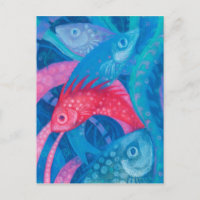 Spawning, Fish, Pink & Blue, Underwater Painting