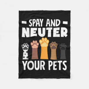 Spay and Neuter Pets Adopt Foster Animal Rescue Fleece Blanket