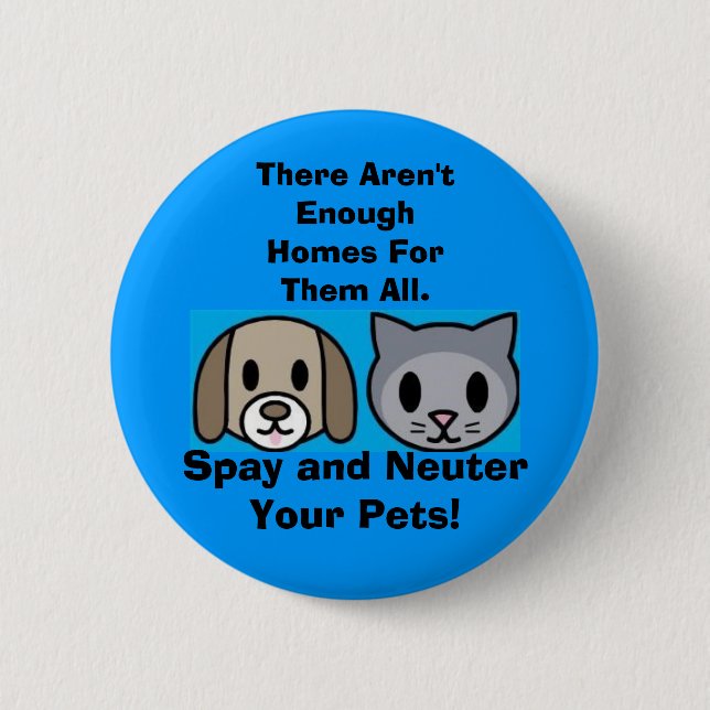 Spay and Neuter Your Pets 6 Cm Round Badge (Front)