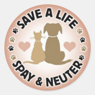 spay and neuter your pets classic round sticker