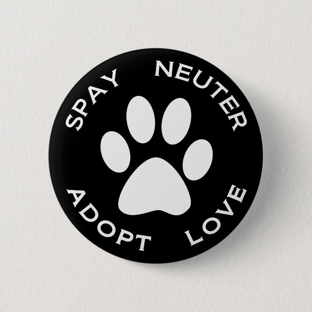 Spay Neuter Adopt Love 6 Cm Round Badge (Front)