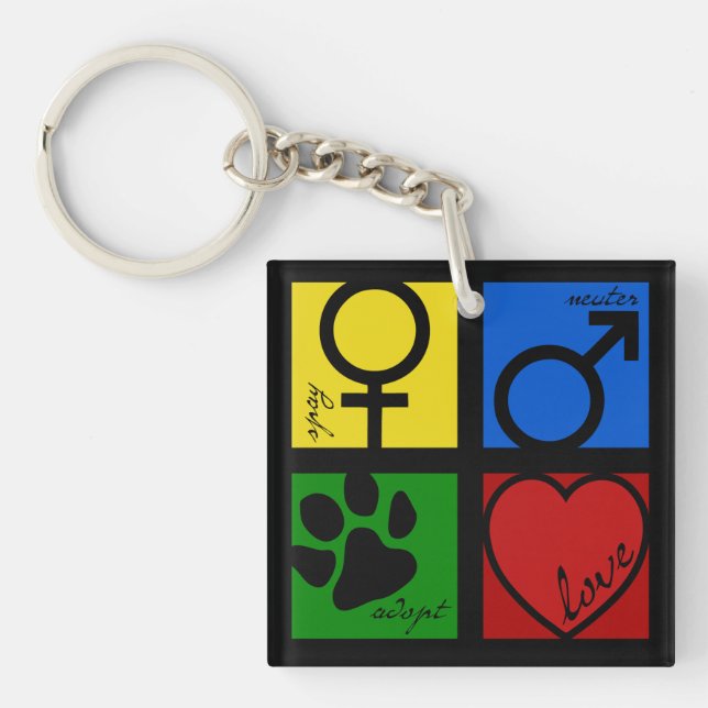 Spay-Neuter-Adopt-Love Key Ring (Front)