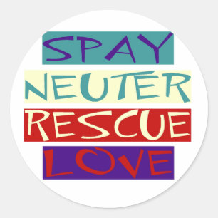 Spay Neuter Rescue Love Classic Round Sticker