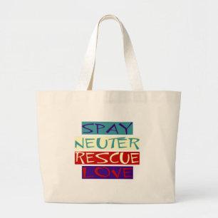 Spay Neuter Rescue Love Large Tote Bag