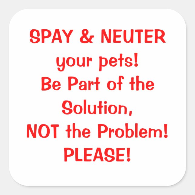 Spay Neuter sticker (Front)