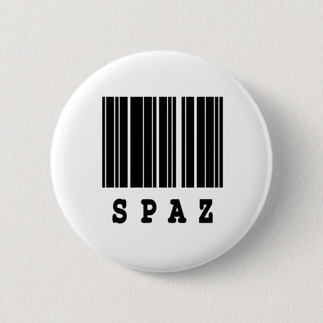 spaz barcode design 6 cm round badge (Front)