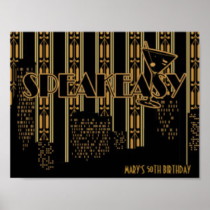 Speak Easy, 1920's Birthday Party Poster