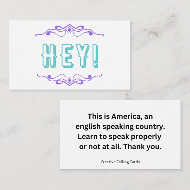 Speak English Calling Card (Front/Back)