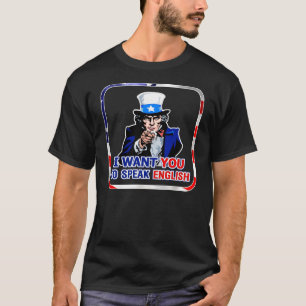 Speak English In Patriotic Frame Dark T-Shirt