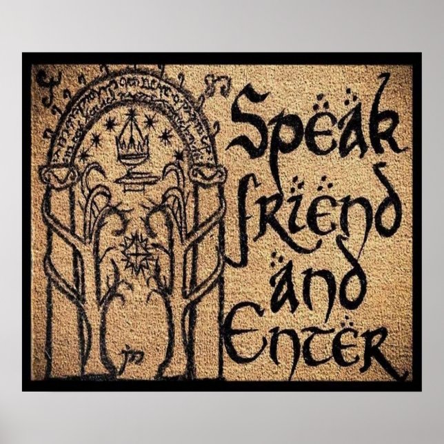 Speak friend and enter poster (Front)