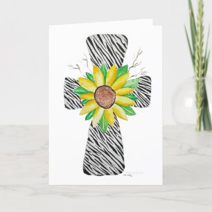 Speak Jesus Zebra Print Cross Greeting Card