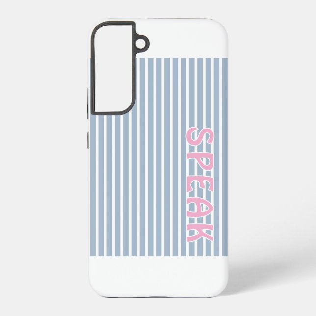 SPEAK  Logo Grey Stripes   Samsung Galaxy S22+ Case (Back)