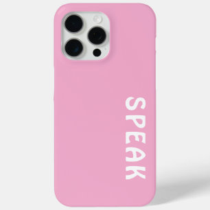 SPEAK  Logo Soft Pink  iPhone 15 Pro Max Case