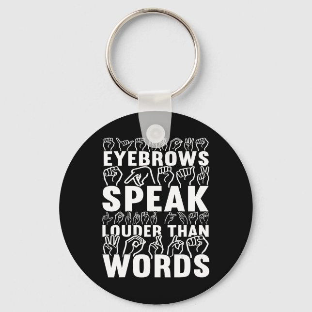Speak Louder Than Words Deaf Awareness  Key Ring (Front)