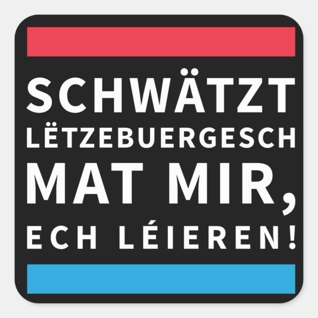 Speak Luxembourgish Black Sticker (Front)
