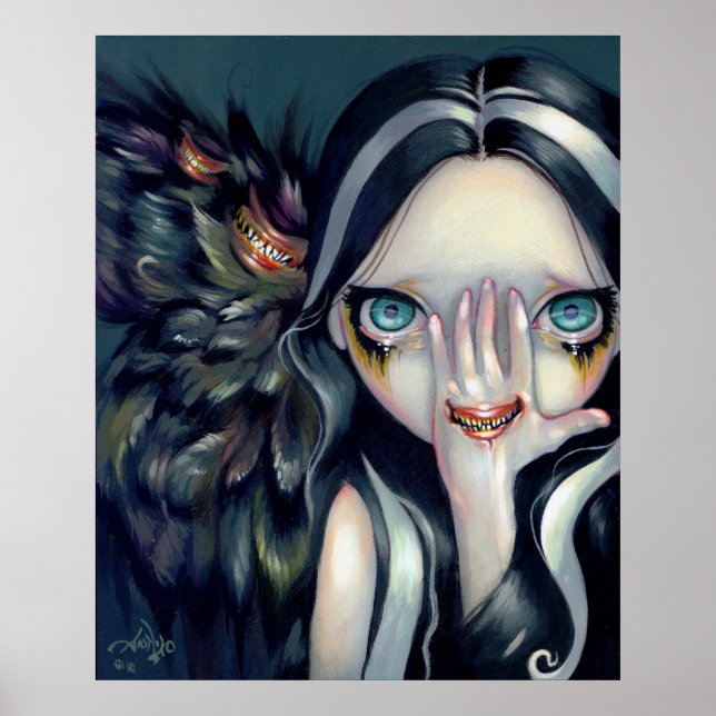 Speak No Evil ART PRINT gothic surrealism horror (Front)
