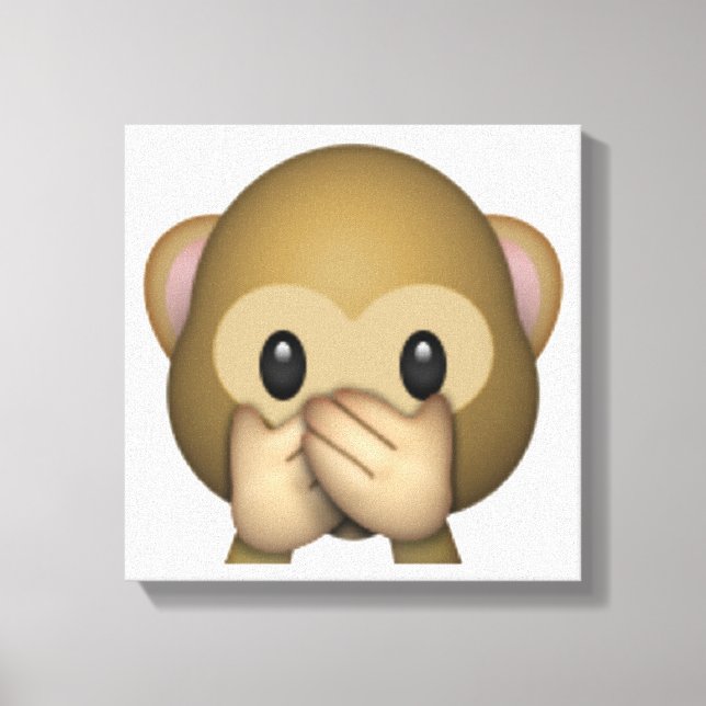 Speak No Evil Monkey - Emoji Canvas Print (Front)