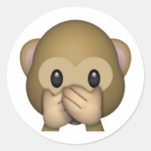 Speak No Evil Monkey - Emoji Classic Round Sticker