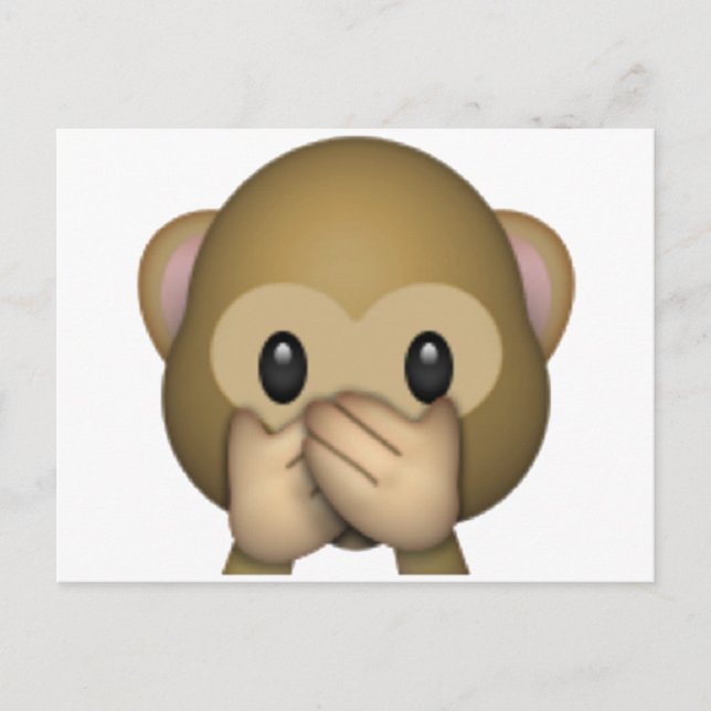 Speak No Evil Monkey - Emoji Postcard (Front)