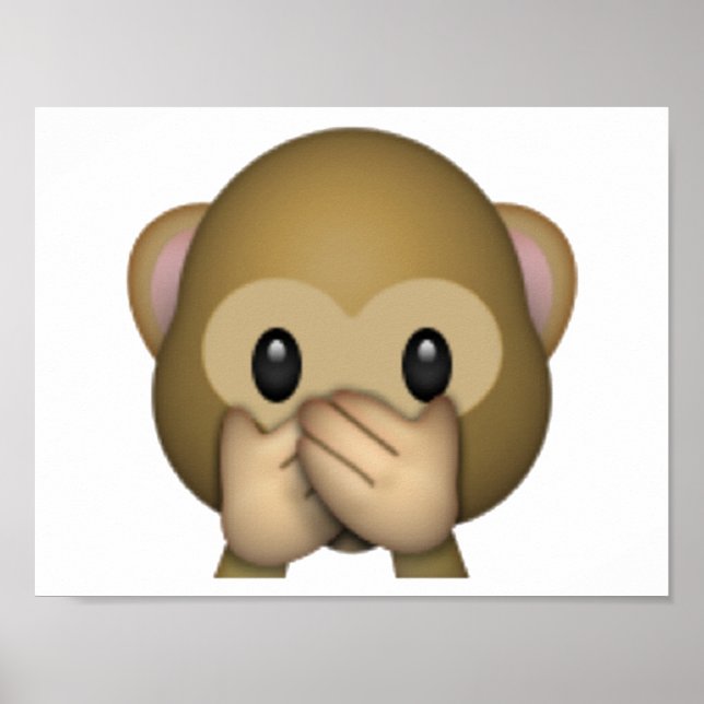 Speak No Evil Monkey - Emoji Poster (Front)