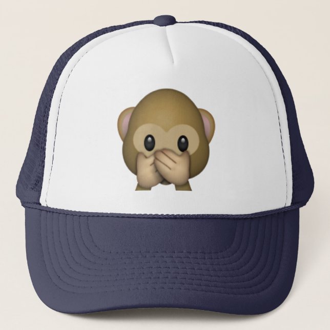 Speak No Evil Monkey - Emoji Trucker Hat (Front)