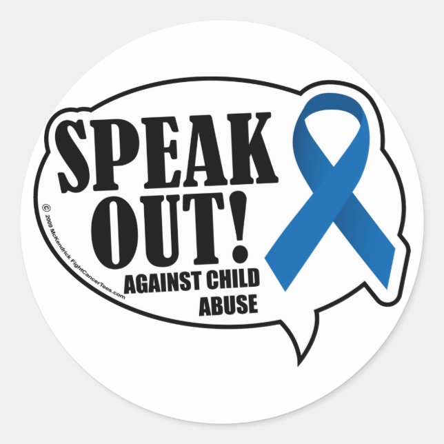 Speak Out Against Child Abuse Classic Round Sticker (Front)