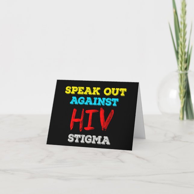 Speak Out Against HIV Stigma - AIDS Awareness Card (Front)