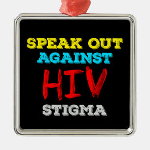 Speak Out Against HIV Stigma - AIDS Awareness Metal Tree Decoration
