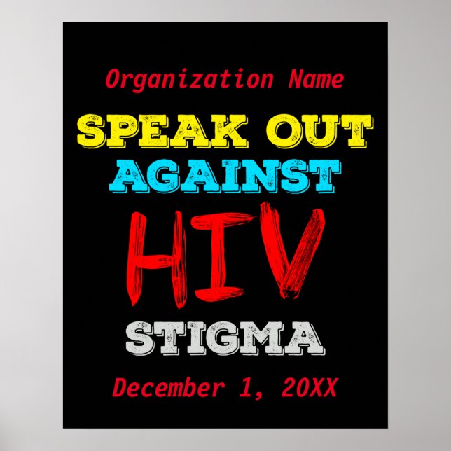 Speak Out Against HIV Stigma - AIDS Awareness Poster (Front)