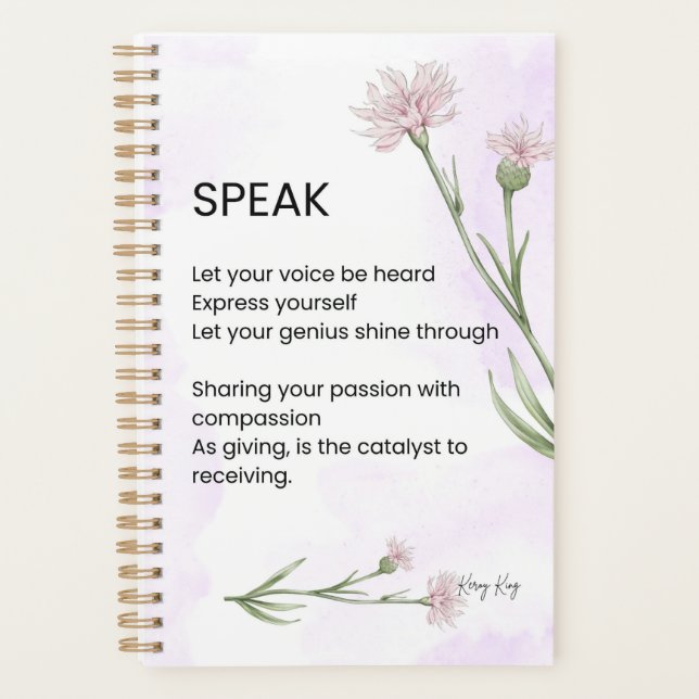 Speak - Self Love Empowerment Poem Planner (Front)