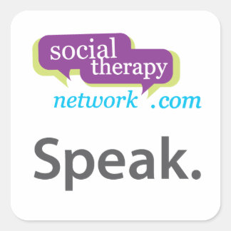 Speak. Social Therapy Network. Square Sticker